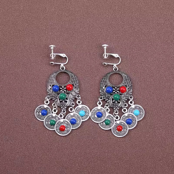 Wholesale Alloy Bohemian Retro Ethnic Style Su Long Earrings JDC-ES-Gumi003