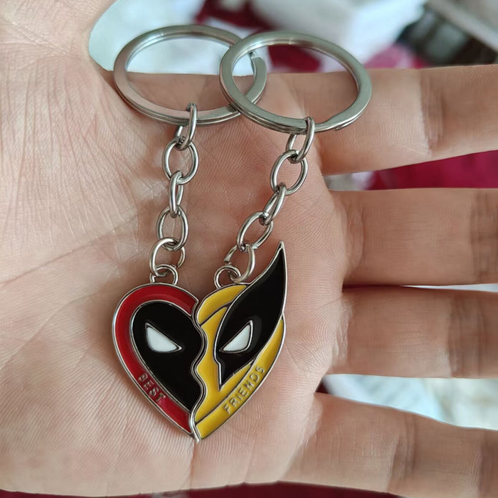 Wholesale Deadpool & Wolverine Deadpool 3 Wolverine Best Friend Necklace Spliced Heart Keychain JDC-KC-HeY014