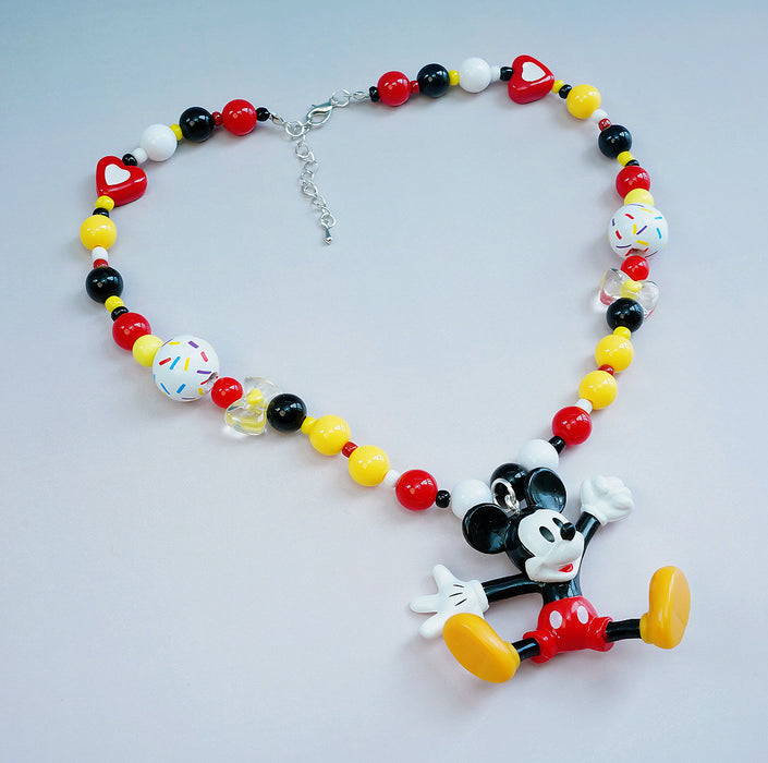 Wholesale Cute Mickey Mouse Acrylic Colorful Beaded Necklace JDC-NE-XNWR001