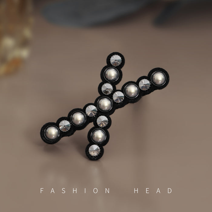 Wholesale Cross rhinestone straight clip hair clip side clip bangs clip women's broken hair fixed hair clip