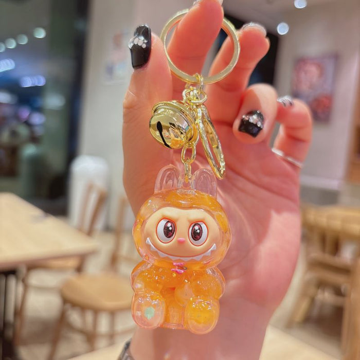 Wholesale acrylic rab cloth quicksand key chain pendant  key chain gift