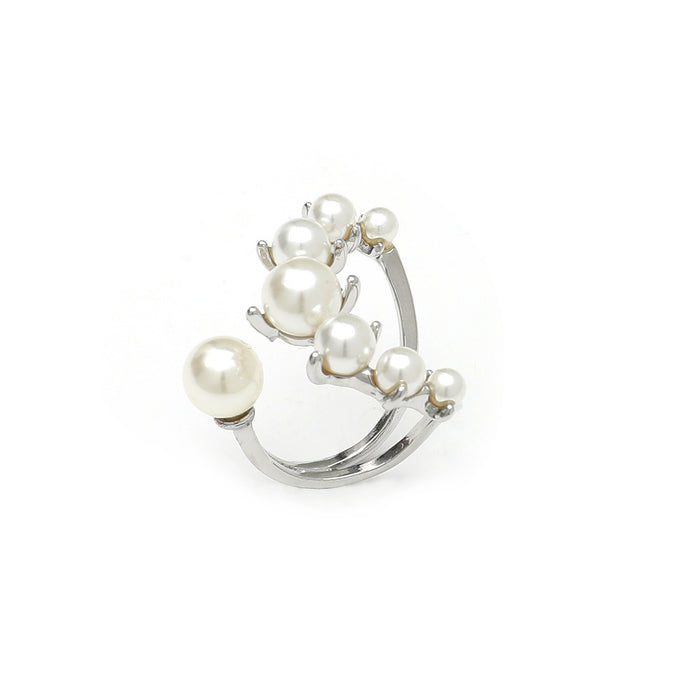 Wholesale Classic Simple Elegant Unique  Asymmetrical Pearl Open Ring