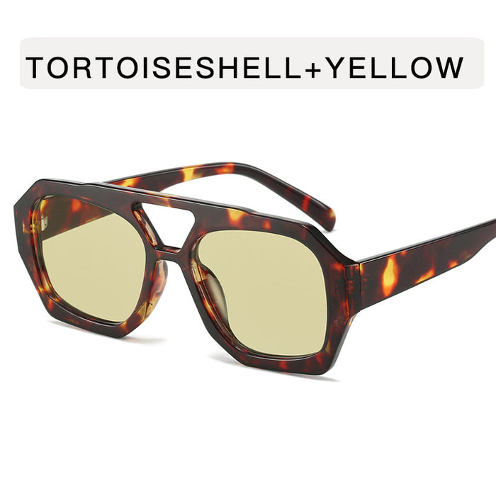 Wholesale Double-beam Retro Irregular Sunglasses Men's Women's Plain-made Women's