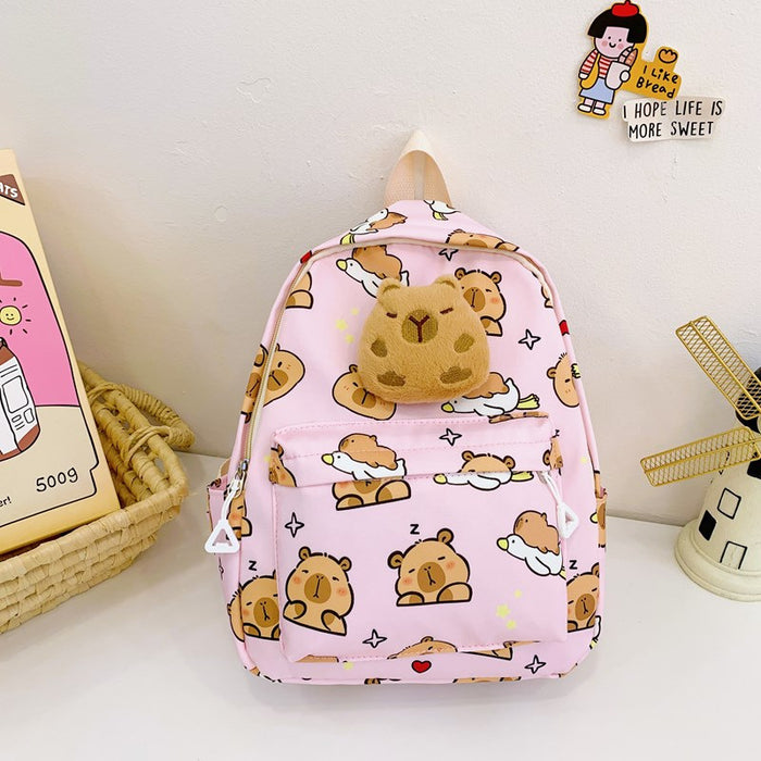 Wholesale Capibara Backpack Cartoon Children's Backpack Kindergarten Large Capacity Schoolbag