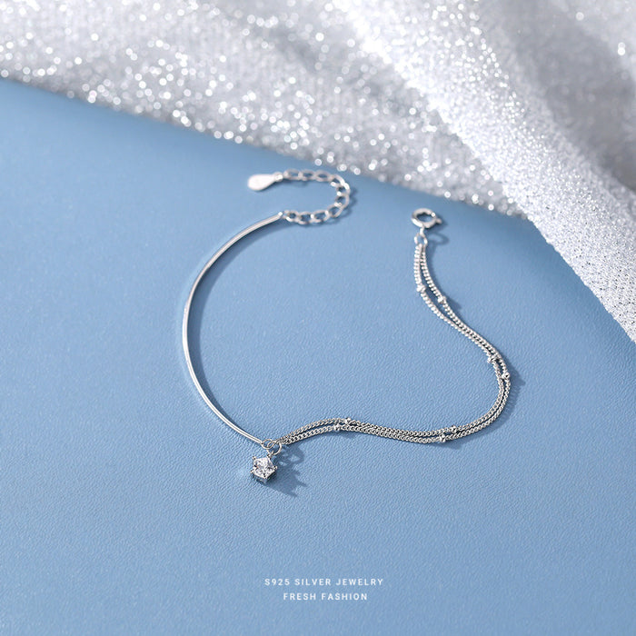 Wholesale 925 Sterling Silver Star Bracelet Women's Double-layer Round Beads Bracelet Handset for Hair