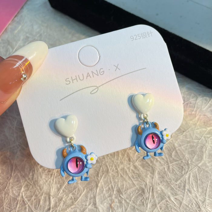 Wholesale Heterochromatic Monster Alloy Earrings JDC-ES-Shuangx011