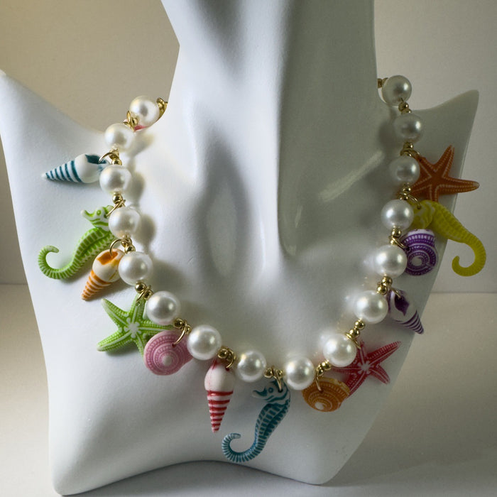 Wholesale Bohemian Ocean Pearl Choker Necklace Seahorse Starfish Fashion Jewelry Accessory Gift MOQ≥5