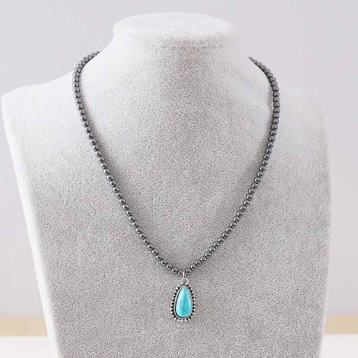 Wholesale Fashionable black round bead necklace for women,  cowboy boots with bull head and five-pointed star ornaments