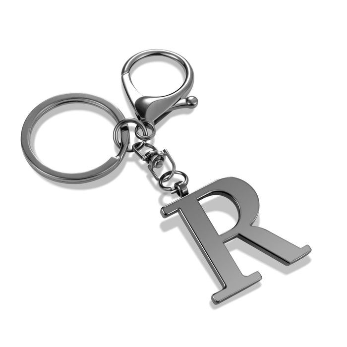 Wholesale Stainless Steel  Letter Key Chain Titanium Steel Keychain Initial Letter Modern Simple Backpack Pendant