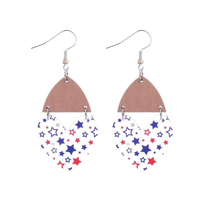 Wholesale Star earrings with striped heart-shaped acrylic patchwork earrings and earrings