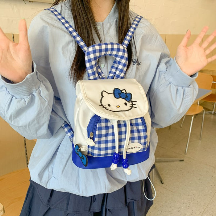 Wholesale Mini Schoolbag  Children's Backpack  Plaid Embroidered Backpack