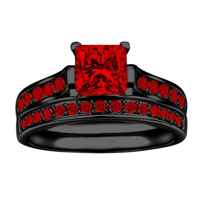 Wholesale Ruby Women's Ring Stainless Steel Men's Ring