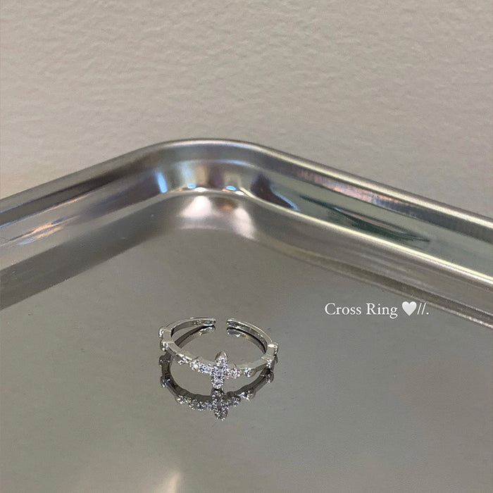 Wholesale open silver ring women's exquisite plain ring index finger ring