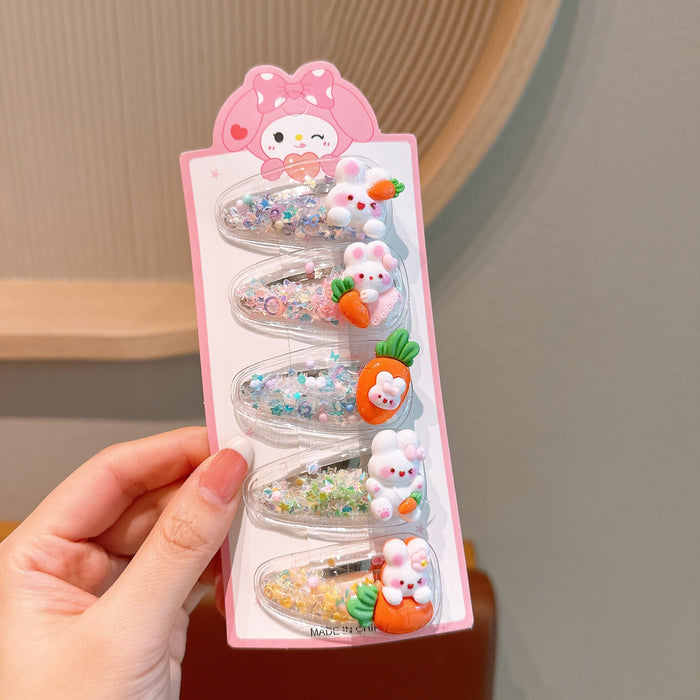 Wholesale Children's Quicksand Cartoon Resin Hairpin JDC-HC-Qinwen002