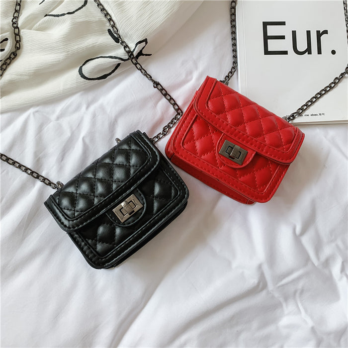 Wholesale Mini diamond grid shoulder crossbody bag, fashionable chain, loose change accessories