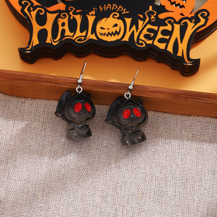 Wholesale  cartoon pumpkin ghost resin earrings funny personality big eye monster witch hat death Earrings