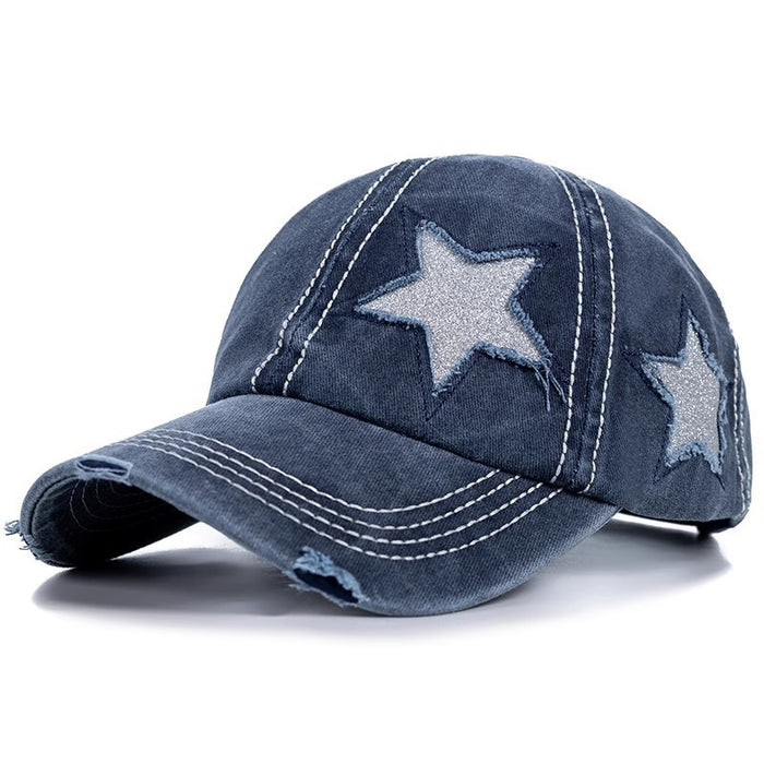 Wholesale Pure Cotton Perforated Pentagram Baseball Cap JDC-FH-RuiJ003