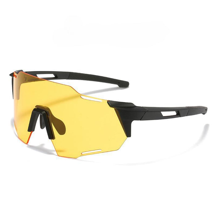 Wholesale Cycling glasses, white frame, transparent sheet, large frame, outdoor color changing sunglasses, running UV, myopia ink