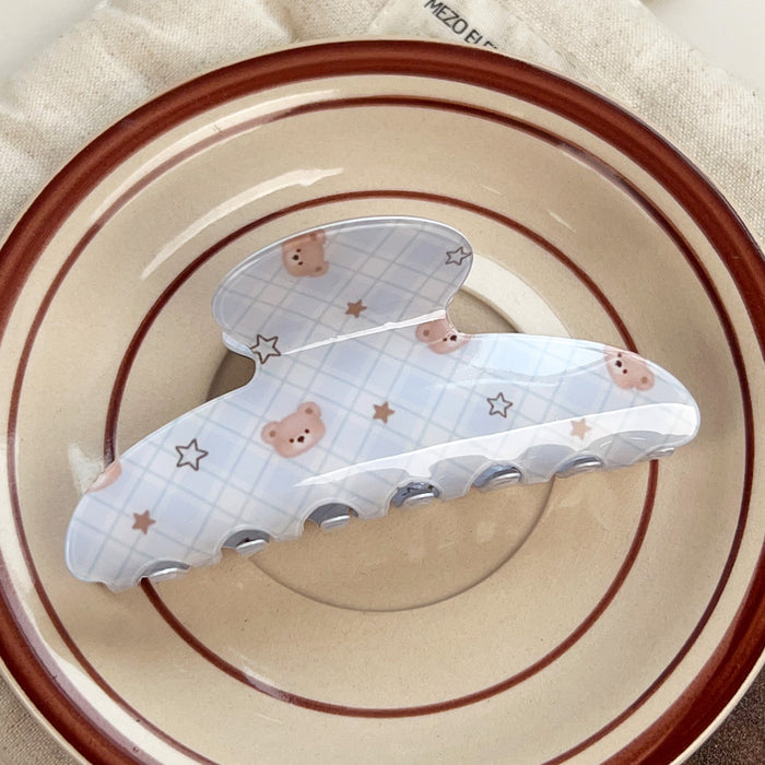 Wholesale PVC Plaid Claw Hair Clip - Retro Fashion Accessory