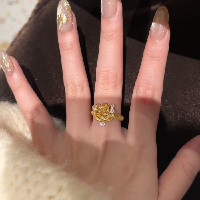 Wholesale Gold plated ring vintage luxury heavy industry open ring