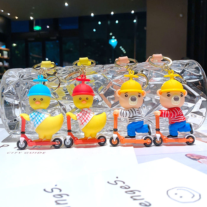 Wholesale Skateboard duck pendan couple car key chain