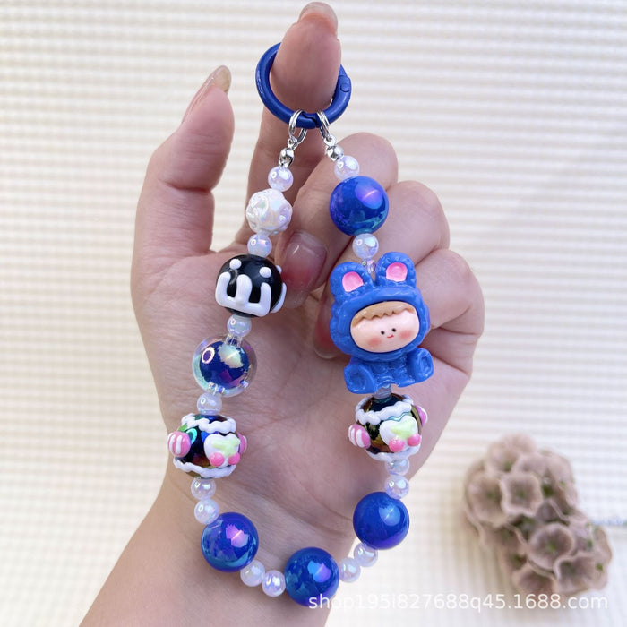 Wholesale Creative Cartoon Hand-painted Beads Mobile Phone Hanging Chain Bag Decorative Pendant DIY Accessories for Girlfriends
