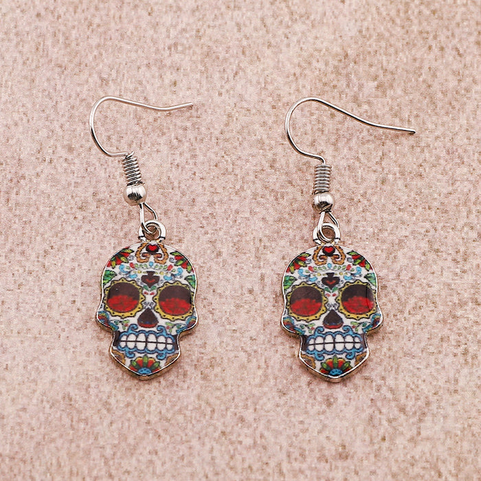 Wholesale Halloween Skull Alloy Earrings JDC-ES-Dagou005