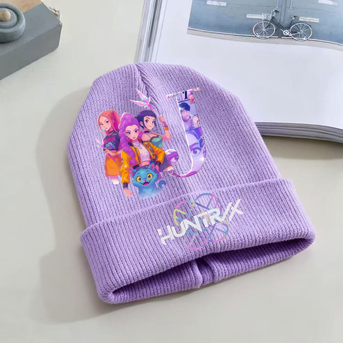 Wholesale KPOP Knitted Cartoon Letter Print Hat