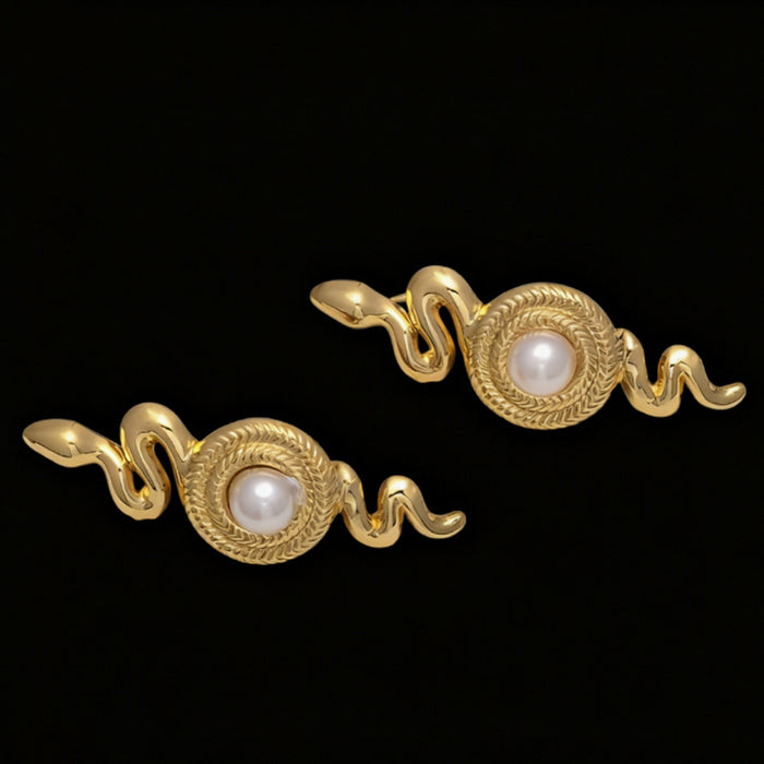 Wholesale Titanium steel snake-shaped earrings