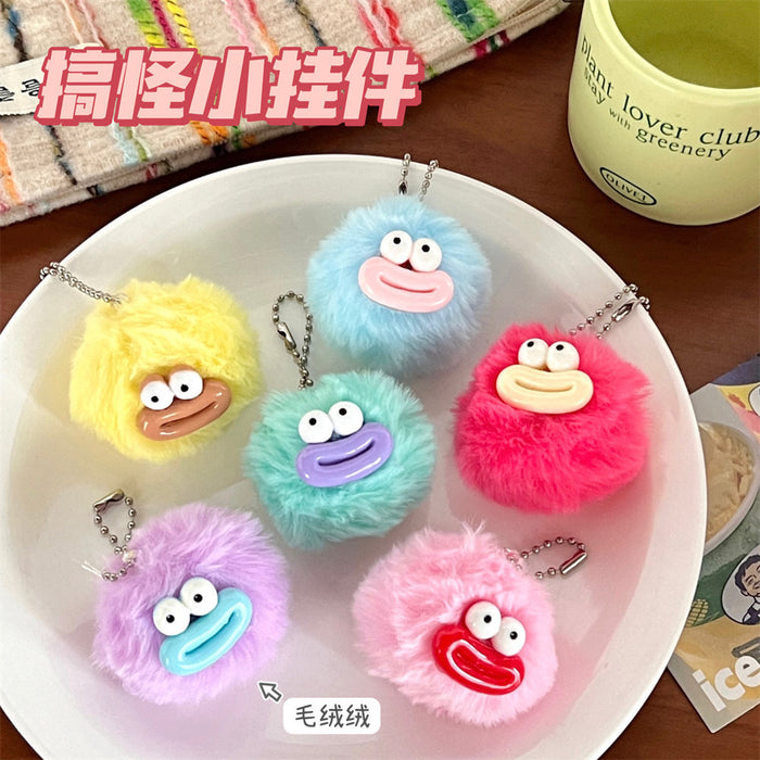 Wholesale Cute Fur Ball Big Mouth Keychain Pendant Ugly Cute Sausage Mouth