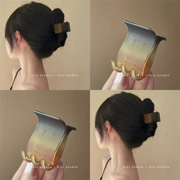 Wholesale Advanced matte gradient ponytail clip, niche temperament shark clip