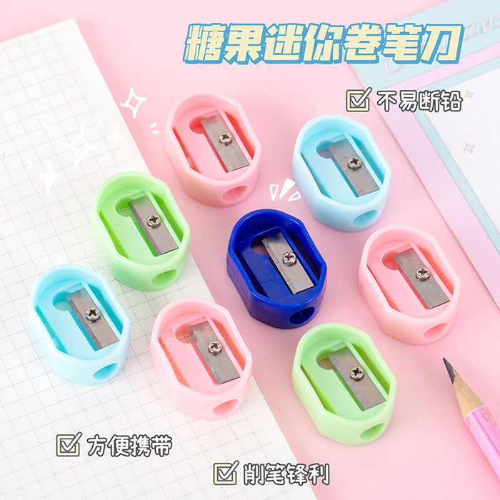 Wholesale Art Pencil Sharpener Oval Candy Color Pencil Sharpener Mini Pencil Sharpener