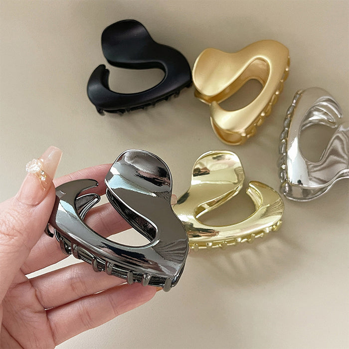 Wholesale Irregular metal color clip female hairpin fashion updo shark clip