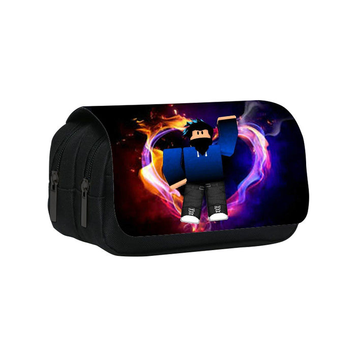 Wholesale Printing Double Layer Pencil Bag Cartoon Storage Bag