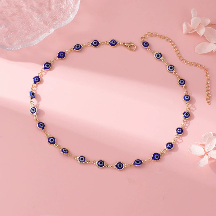 Wholesale Accessories Devil's Eye Necklace Fashion Light Luxury Niche Personality High End Neckland Stainless Chain Wholesale