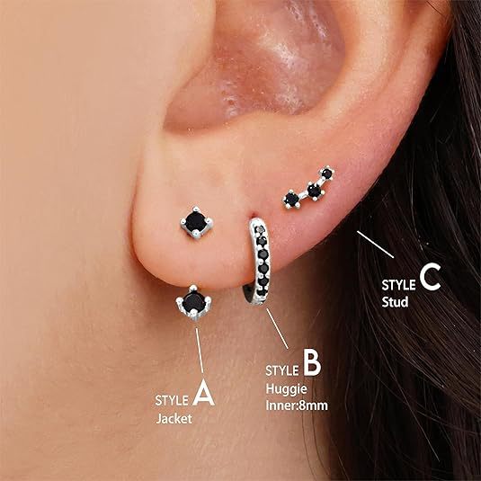 Wholesale Fashion and versatile accessories, copper inlaid with colorful zircon earrings, elegant temperament, perforated earrings