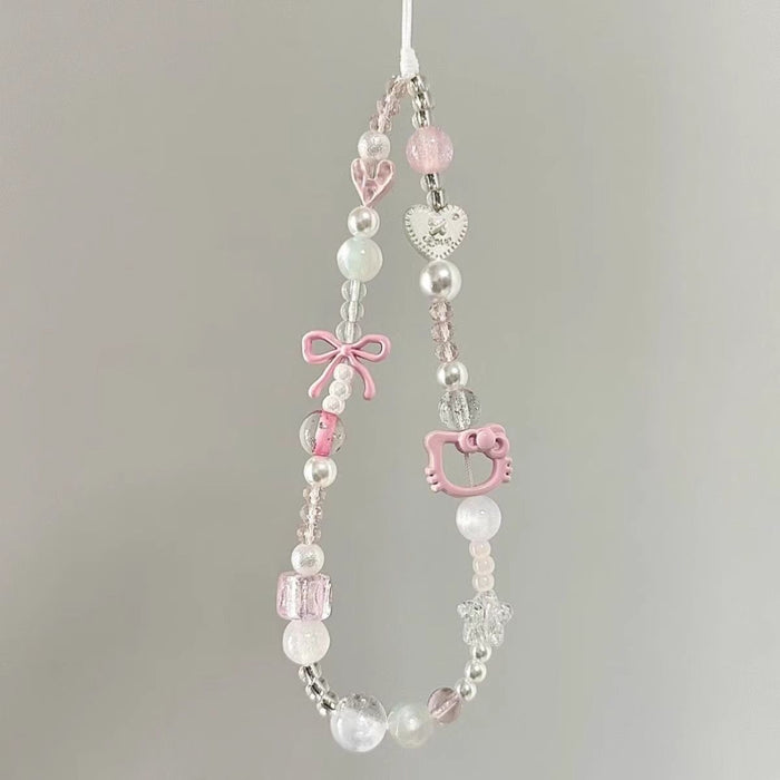 Wholesale Cute cat bow phone charm keychain