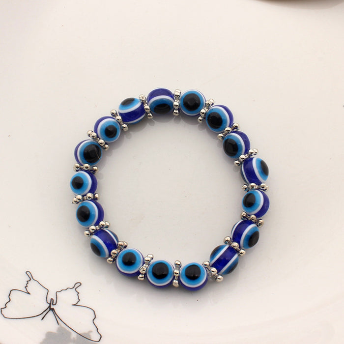 Wholesale 8mm Resin Devil's Eye Elastic Eye Bead Bracelet