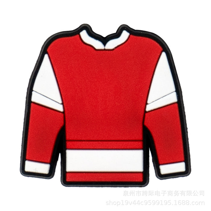 Wholesale Cave shoe flower buckle sports classic ice hockey fun cartoon upper PVC drip plastic decorative buckle detachable accessory