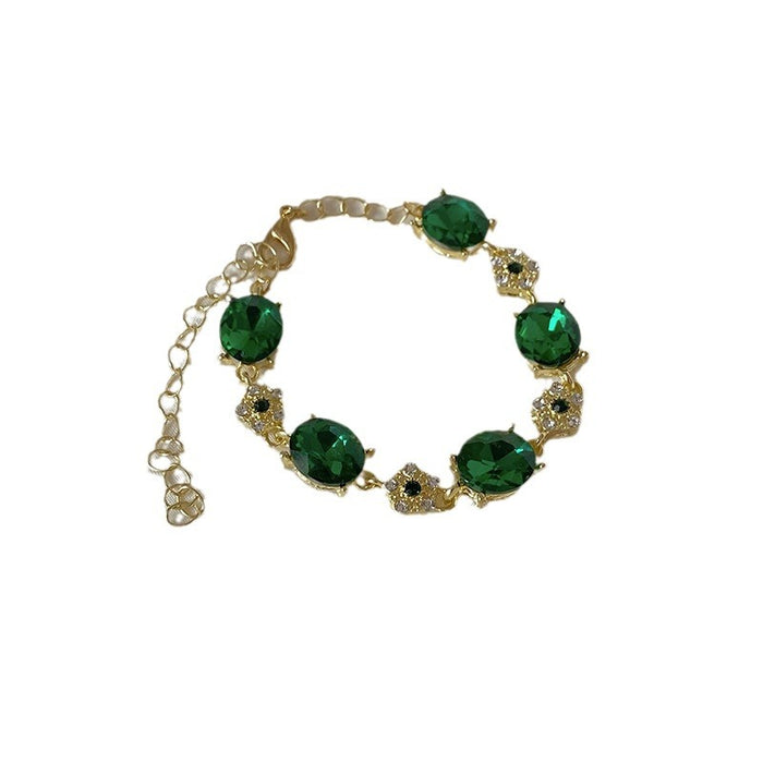 Wholesale Green eyed spirit snake zircon bracelet, niche and versatile, temperament bracelet