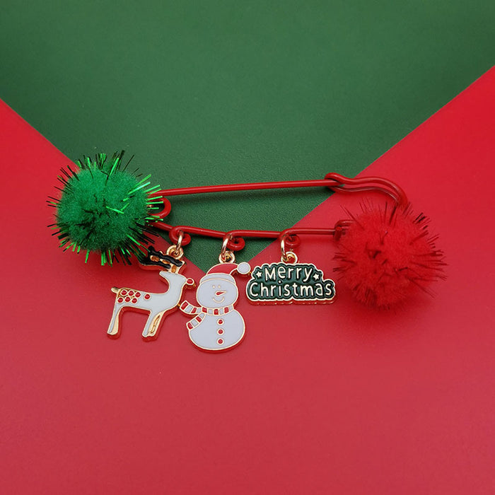 Wholesale Christmas brooch  snowflake elk bell Christmas tree pin gift