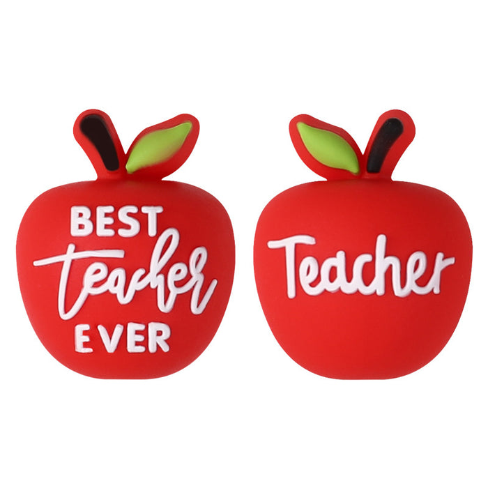 Wholesale 20pcs Teacher Jewelry 3D Cartoon Dwarf Silicone Beads DIY Necklace Accessories Abc Teacher Silicone Beads Loose Beads