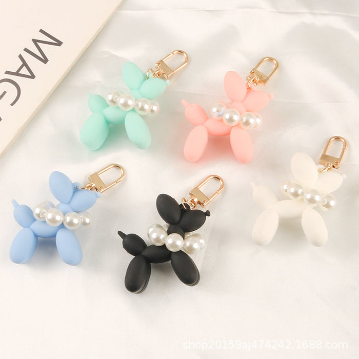 Wholesale Silicone Pearl Balloon Dog Keychain JDC-KC-YiHan008