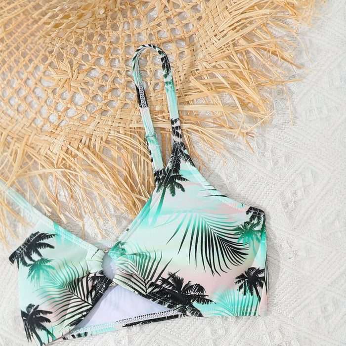 Wholesale New children's split swimsuit for girls, two-piece set with suspenders, fake two-piece swimsuit