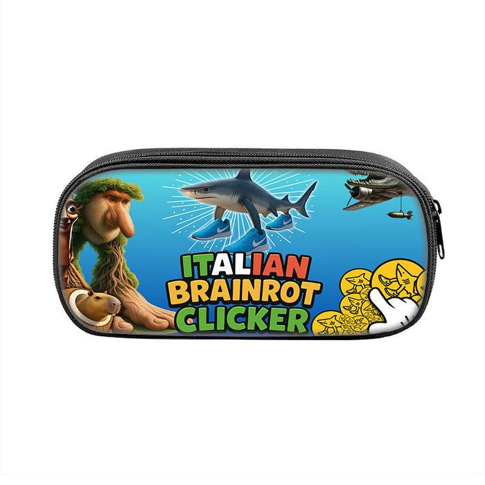 Wholesale  Printed Pencil Bag Brain Shark Student Stationery Bag