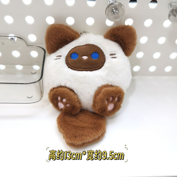 Wholesale Cartoon Squeaky Doll Pendant Cute Three-Flower Cat Doll Plush Brooch Bag Hanging Ornaments Accessories