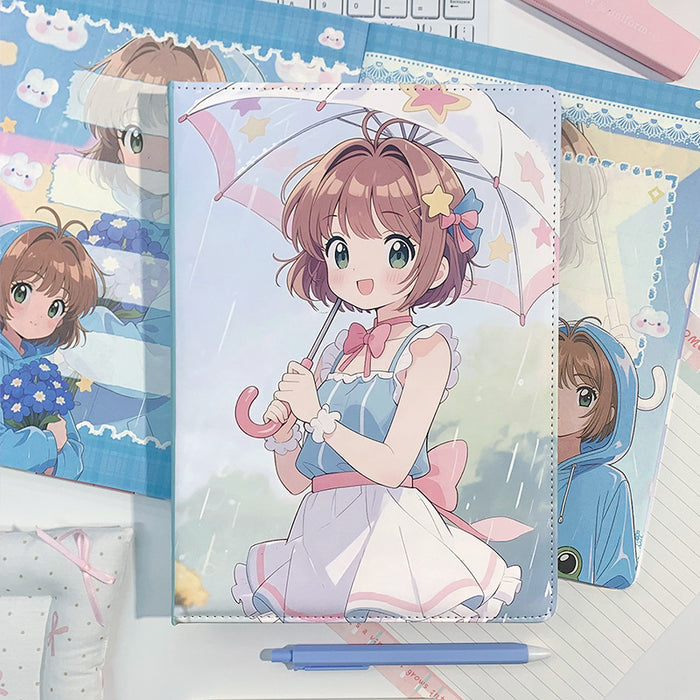 Wholesale 5pcs Campus Sakura Color Page Notebook Cartoon Leather Cover Anime Hardcover Leather Diary