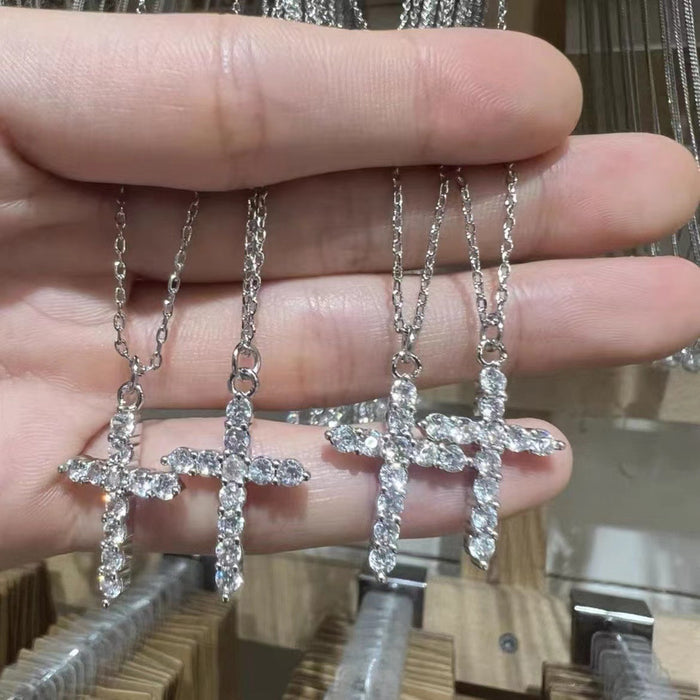 Wholesale Necklace Heart Cross Set with Diamonds Stacked Necklace Classic Versatile