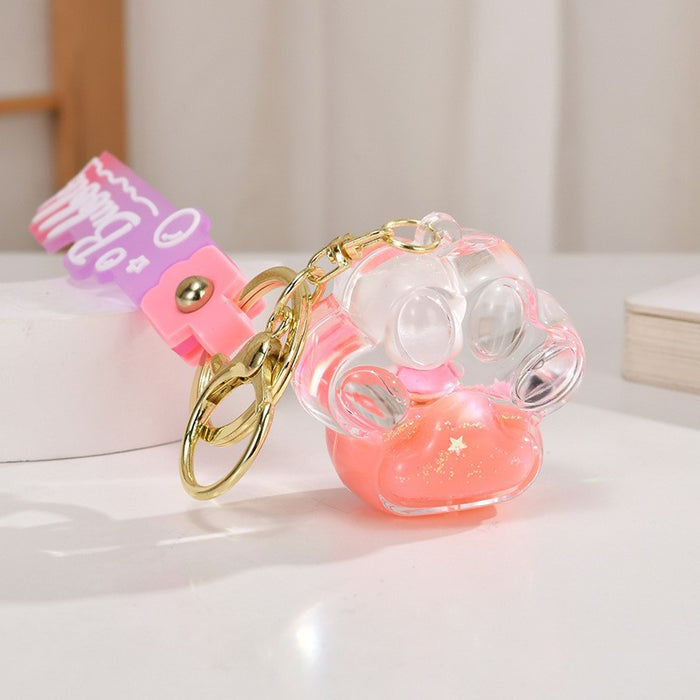 Wholesale Quicksand Bottle Cartoon Kitten Keychain