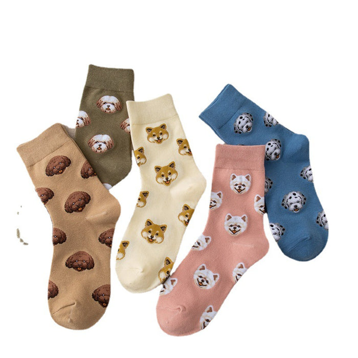 Wholesale Cotton Cartoon Animal Dog Long Socks JDC-SK-Lanh003